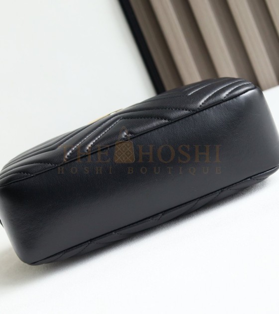 Gvc*1 GG Marmont Camera Bag White Quilted Napa Leather Light Gold Hardware 24×15×8cm