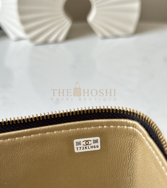 Ch**el Lamskin Leather Vantity Case With Chain Black Size 17x9.5x8CM Master Quality