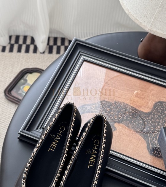 Ch**el Slingback Heels Flat Black 6.5cm Size 35-42