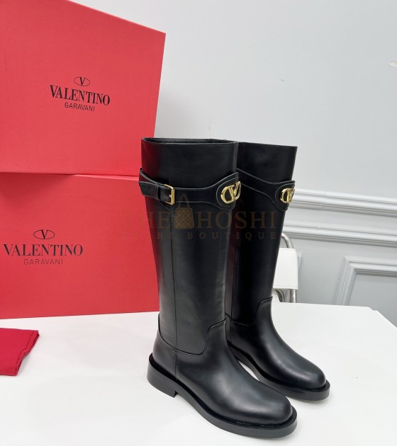 Va1e*ntin0 Rockstud Ankle Boots Black Leather Studded Heel 35-40