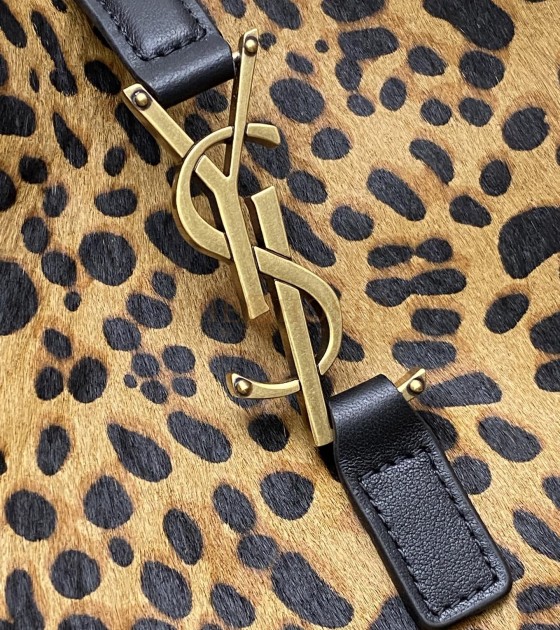Sa1nt Lau*nt Y51 Jamie Hobo Bag Cow Hair & Lambskin with Leopard Print Size 30×31×13cm Master Quality