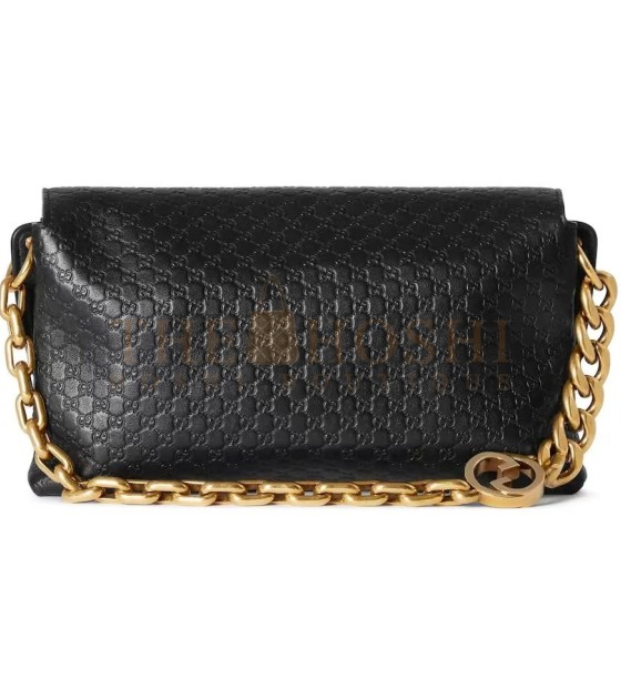 Gvc*1 Shoulder Bag Black Grained Leather Large 36*9*20cm Master Quality