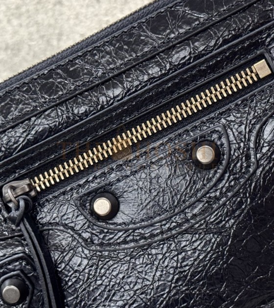 Ba1en*iaga Le City Mini Bag Black Leather Silver Hardware 25x14x4cm Master Quality