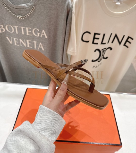 H**me5 Oran Sandals Calfskin Leather Brown Women