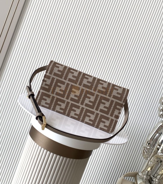 F**di Baguette Bag FF Jacquard Fabric 21cm