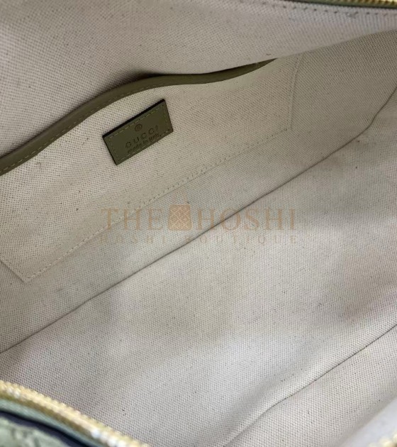 Gvc*1 Half Horsebit Shoulder Bag Brown GG Embossed Suede Brown 31.5×17×12cm