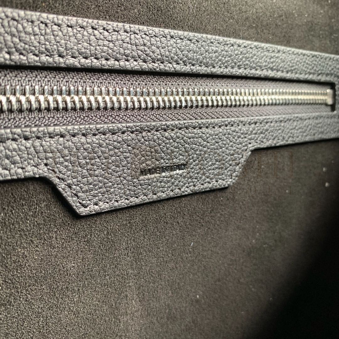 Ce1i*e Mini Luggage Tote Bag In Black Drummed Calfskin Master Quality