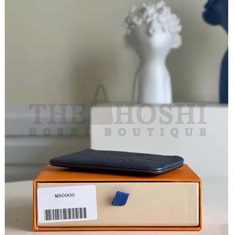 L0vis Vvtt0n LV Women Key Pouch Navy Nacre Embossed Grained Cowhide Leather Master Quality