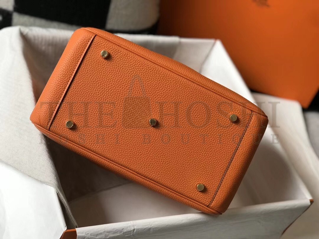 H**me5 Lindy 30cm Bag In Orange Clemence Leather Master Quality