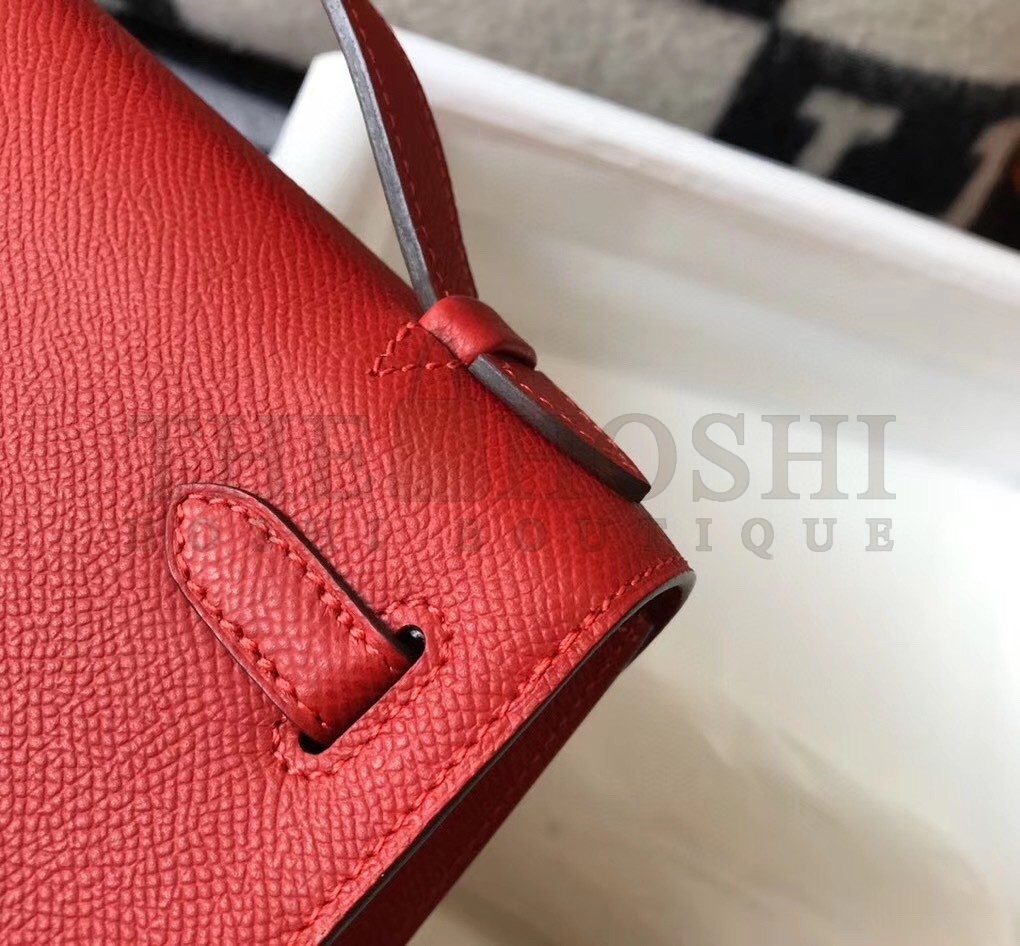 H**me5 Kelly Pochette Bag In Red Epsom Leather Master Quality