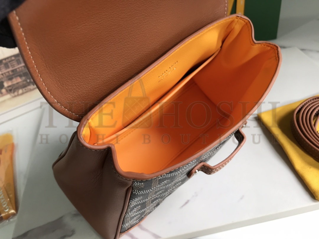 G09ard Mini Saigon Bag Brown Leather Wooden Handle 20x14.5x9cm Master Quality