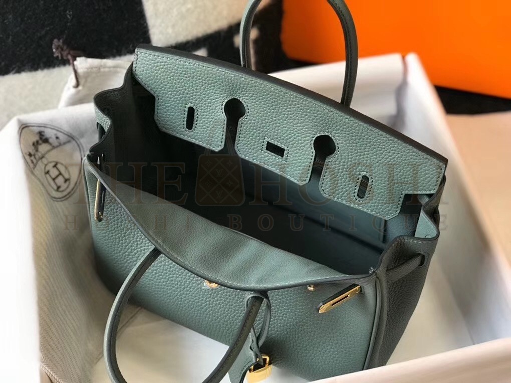 H**me5 Birkin 25cm Bag In Vert Amande Clemence Leather Master Quality