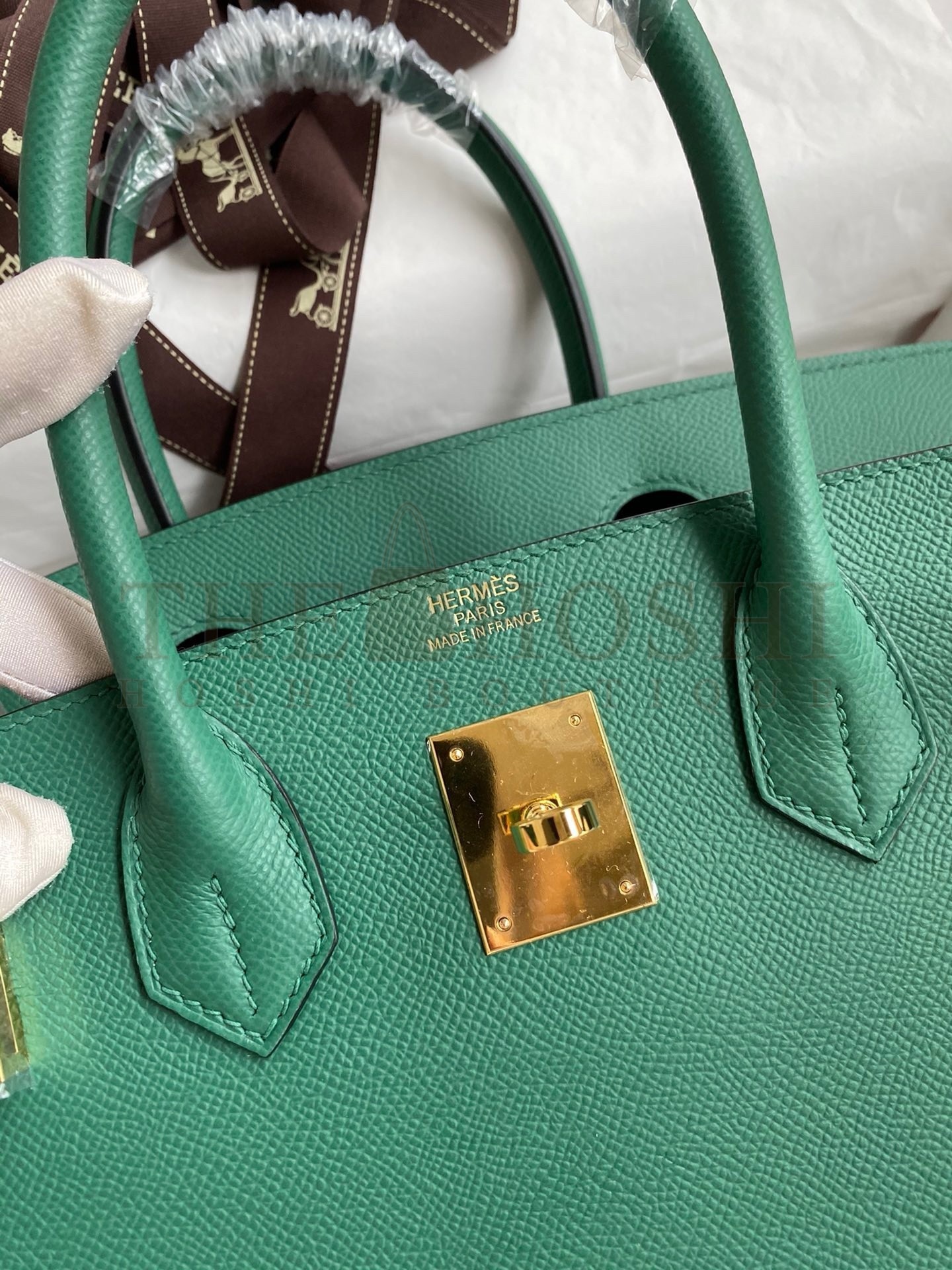 H**me5 Birkin 30 Retourne Handmade Bag In Malachite Epsom Calfskin Master Quality
