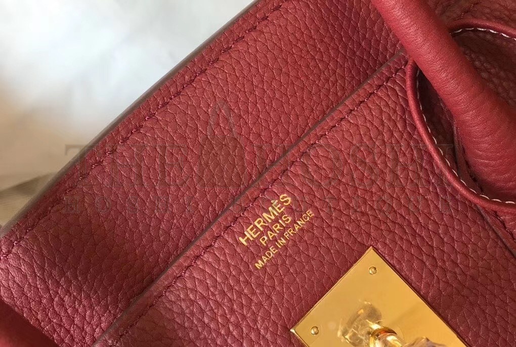 H**me5 Birkin 35 Bag in Ruby Clemence Leather with GHW Master Quality