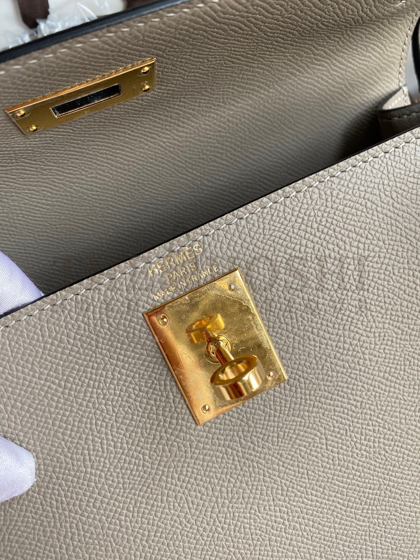 H**me5 Kelly Sellier 32 Handmade Bag Gris Asphalt Black Epsom Calfskin Master Quality