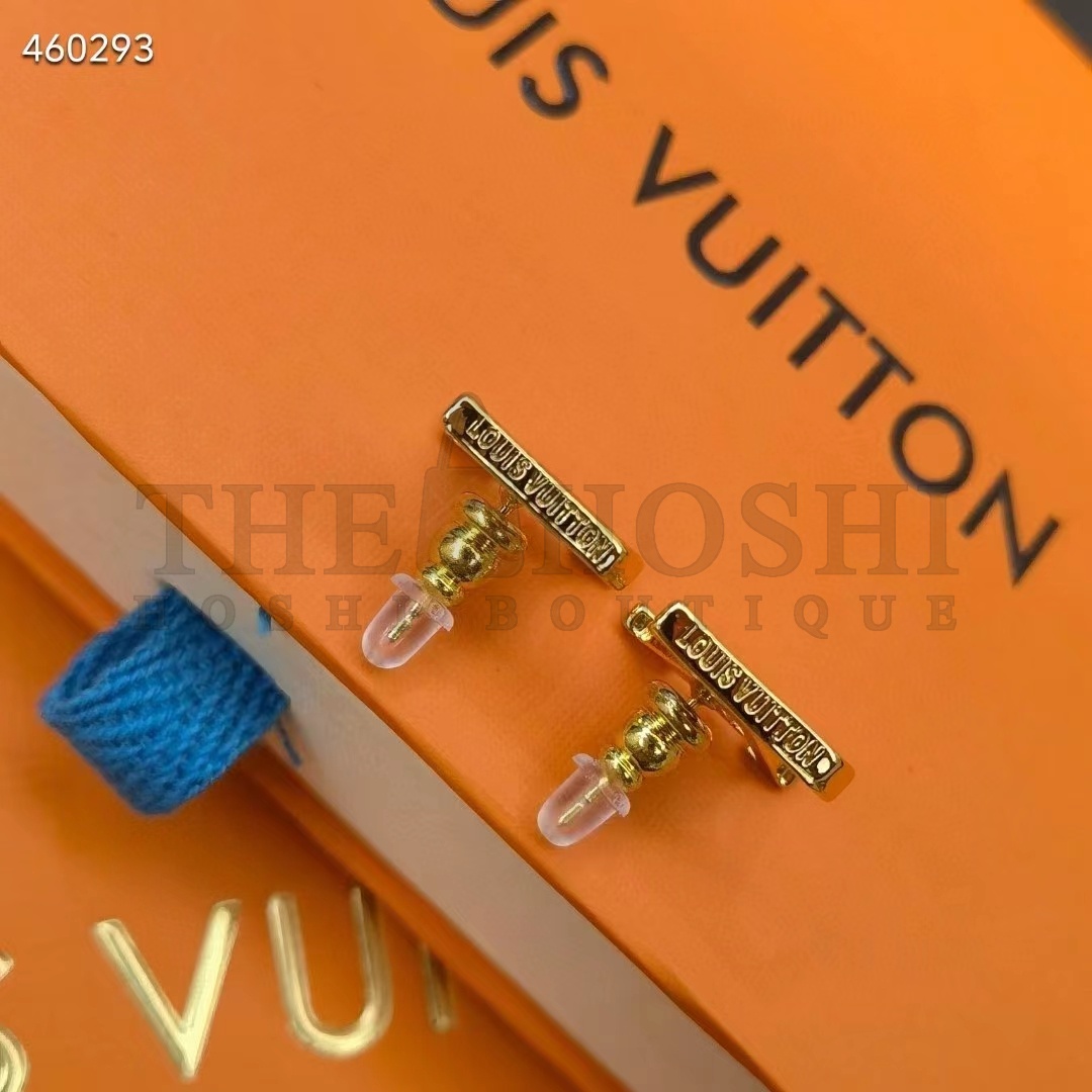 L0vis Vvtt0n Women LV Iconic Earrings Gold-Color Initials M00743 Master Quality