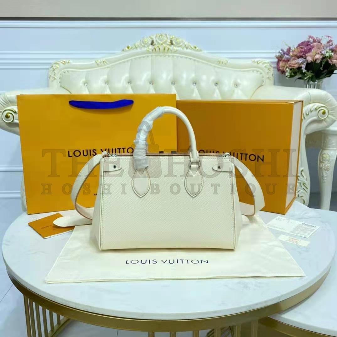 L0vis Vvtt0n LV Women Grenelle Tote MM Bag Galet Gray Epi Grained Cowhide Leather Master Quality