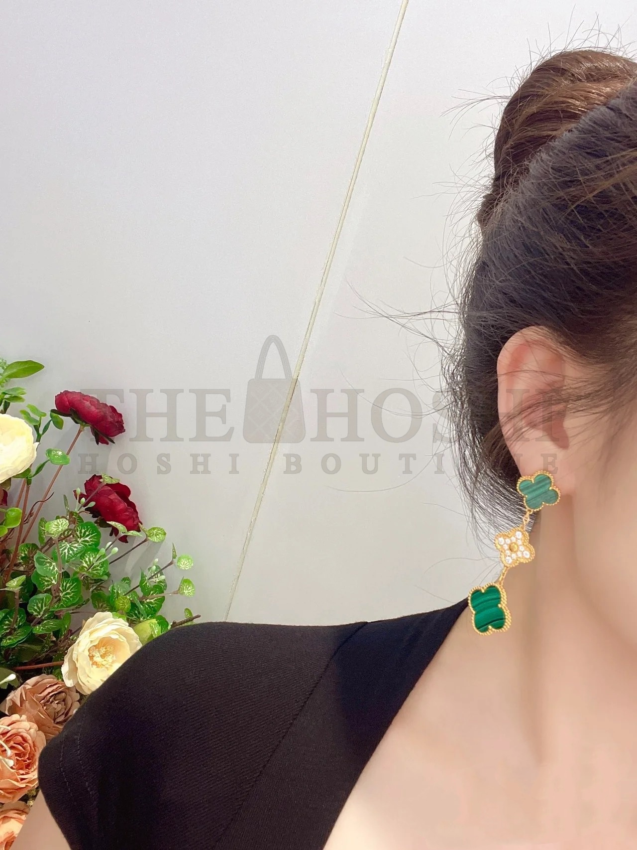 V*n Cl**f & Arpels Triple Clover Stud Earrings, Magic Alhambra earrings, 3 motifs Master Quality