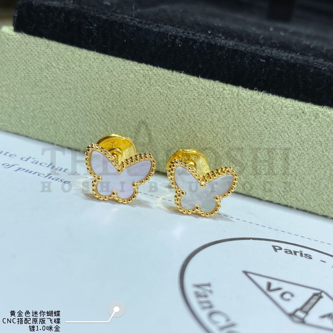 V*n Cl**f & Arpels Sweet Butterflies 18K yellow gold earrings Master Quality