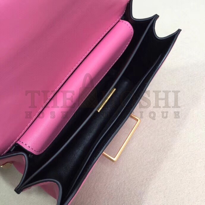 Pra*a Cahier Shoulder Bag In Pink/Black Leather Master Quality