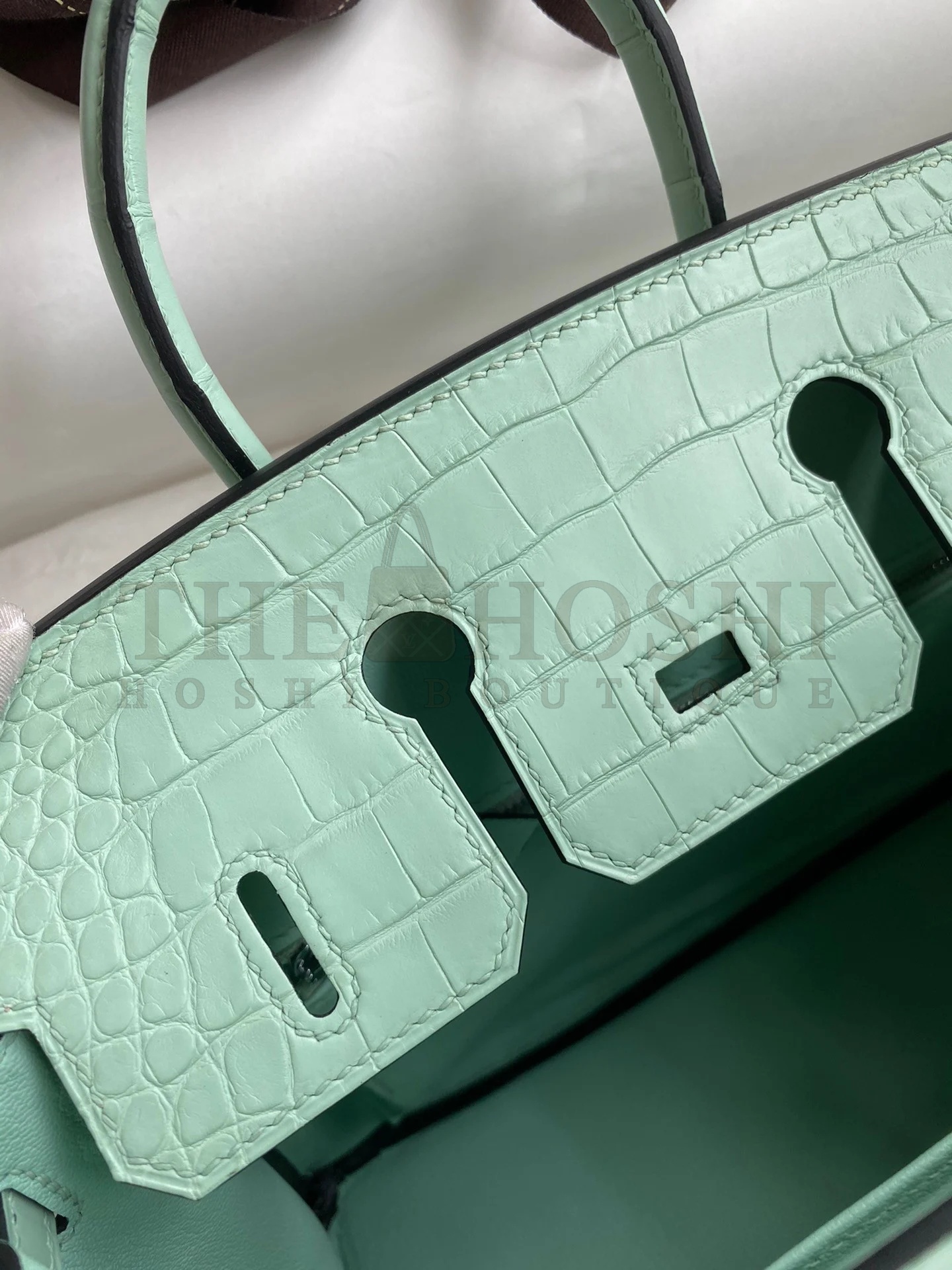 H**me5 Birkin 25 Retourne Handmade Bag In Vert D