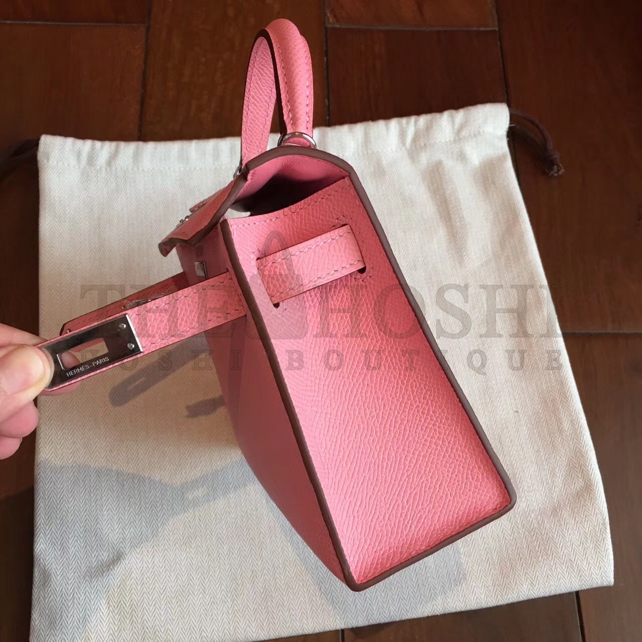 H**me5 Rose Confetti Epsom Kelly Mini II Handmade Bag Master Quality