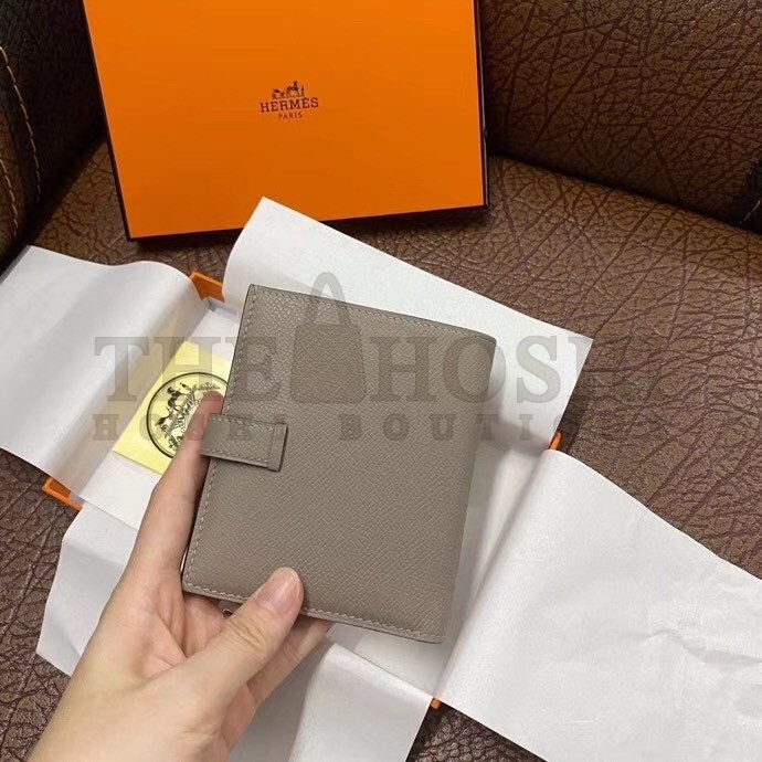 H**me5 Bearn Compact Wallet In Gris Asphalt Epsom Leather Master Quality