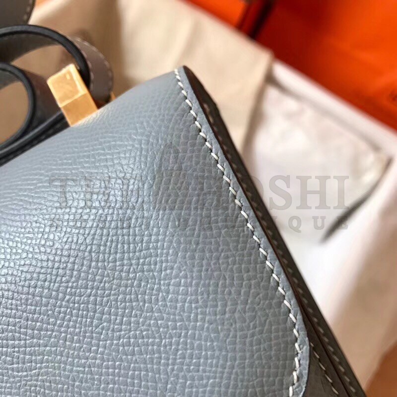 H**me5 Epsom Constance 24cm Blue Lin Handmade Bag Master Quality