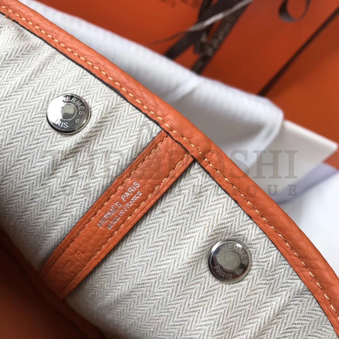 H**me5 Garden Party 30 Bag In Orange Clemence Leather Master Quality