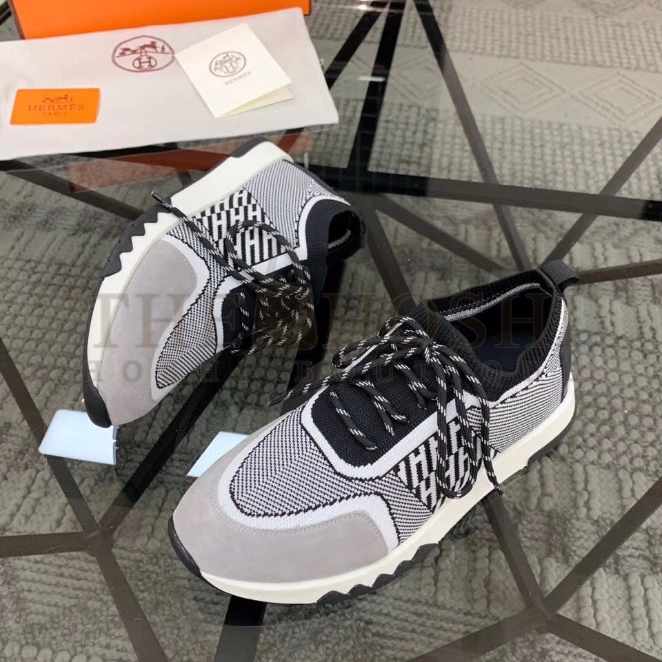 H**me5 Grey Addict Sneakers In Bicolor Knit Master Quality