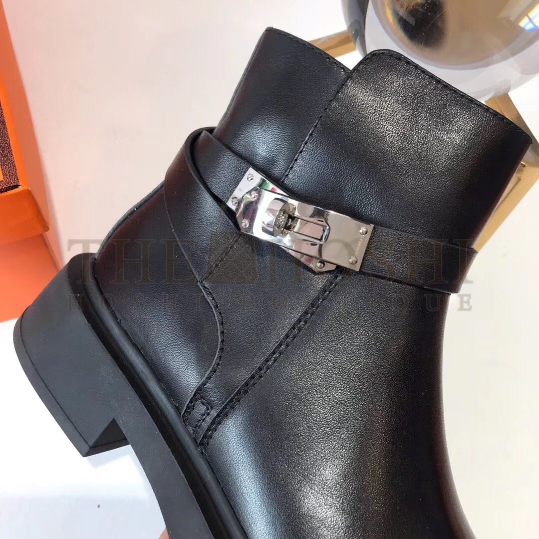 H**me5 Veo Ankle Boots In Black Calfskin Master Quality