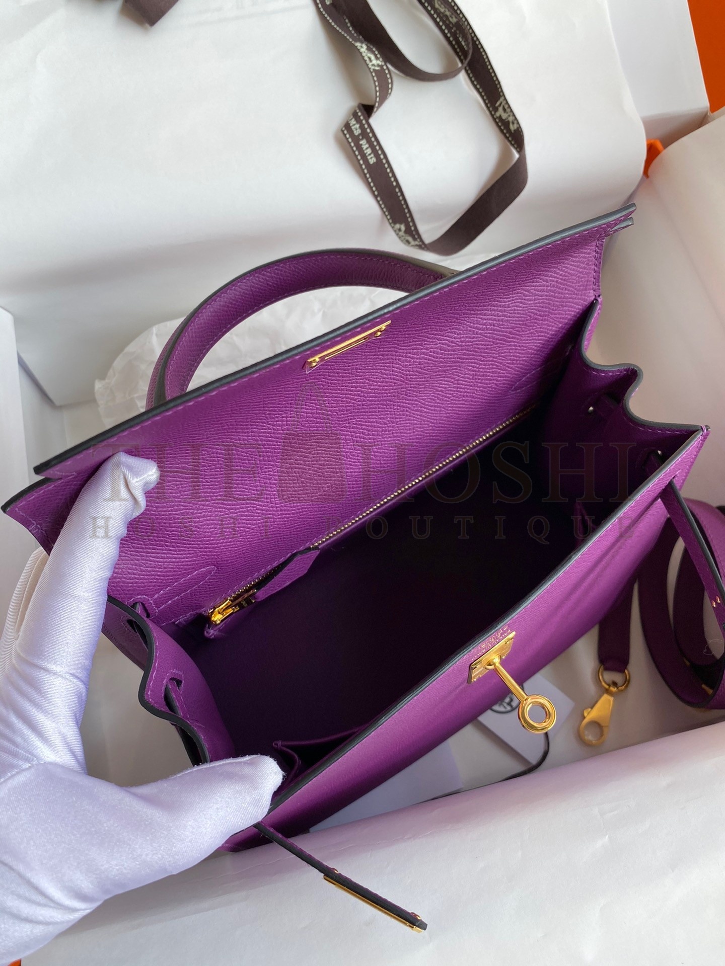 H**me5 Epsom Kelly 25cm Sellier Handmade Anemone Bag Master Quality