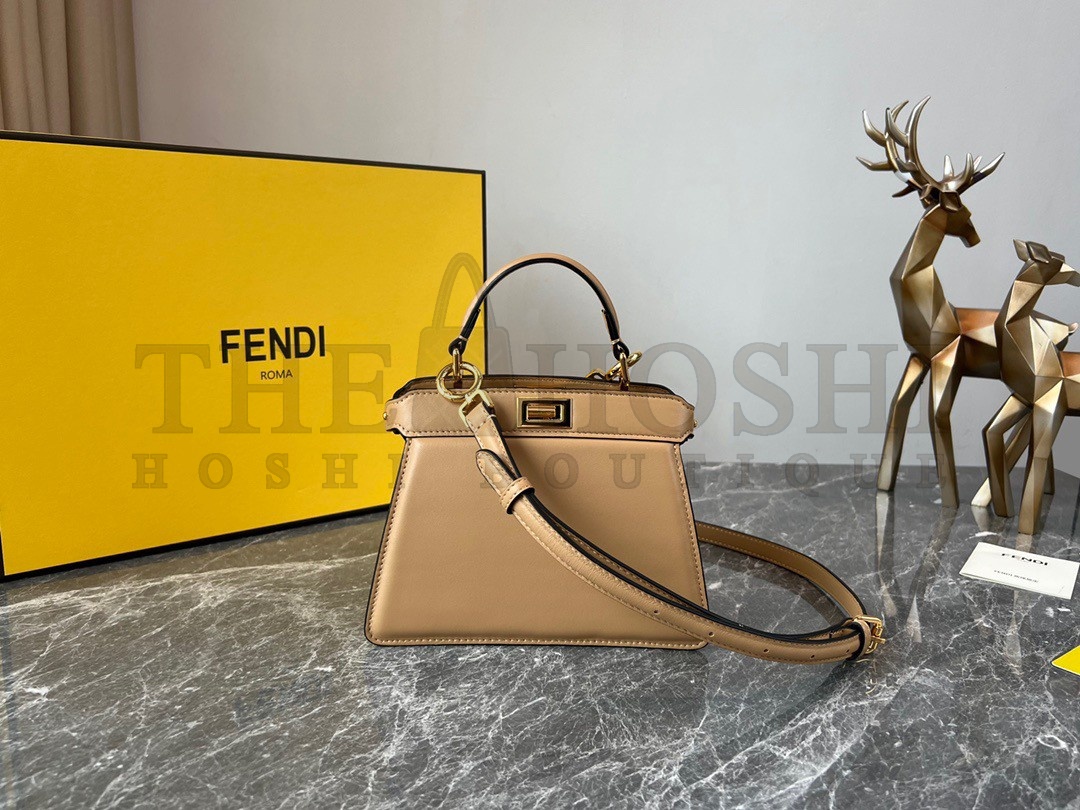 F**di Peekaboo ISeeU Petite Bag In Beige Nappa Leather Master Quality