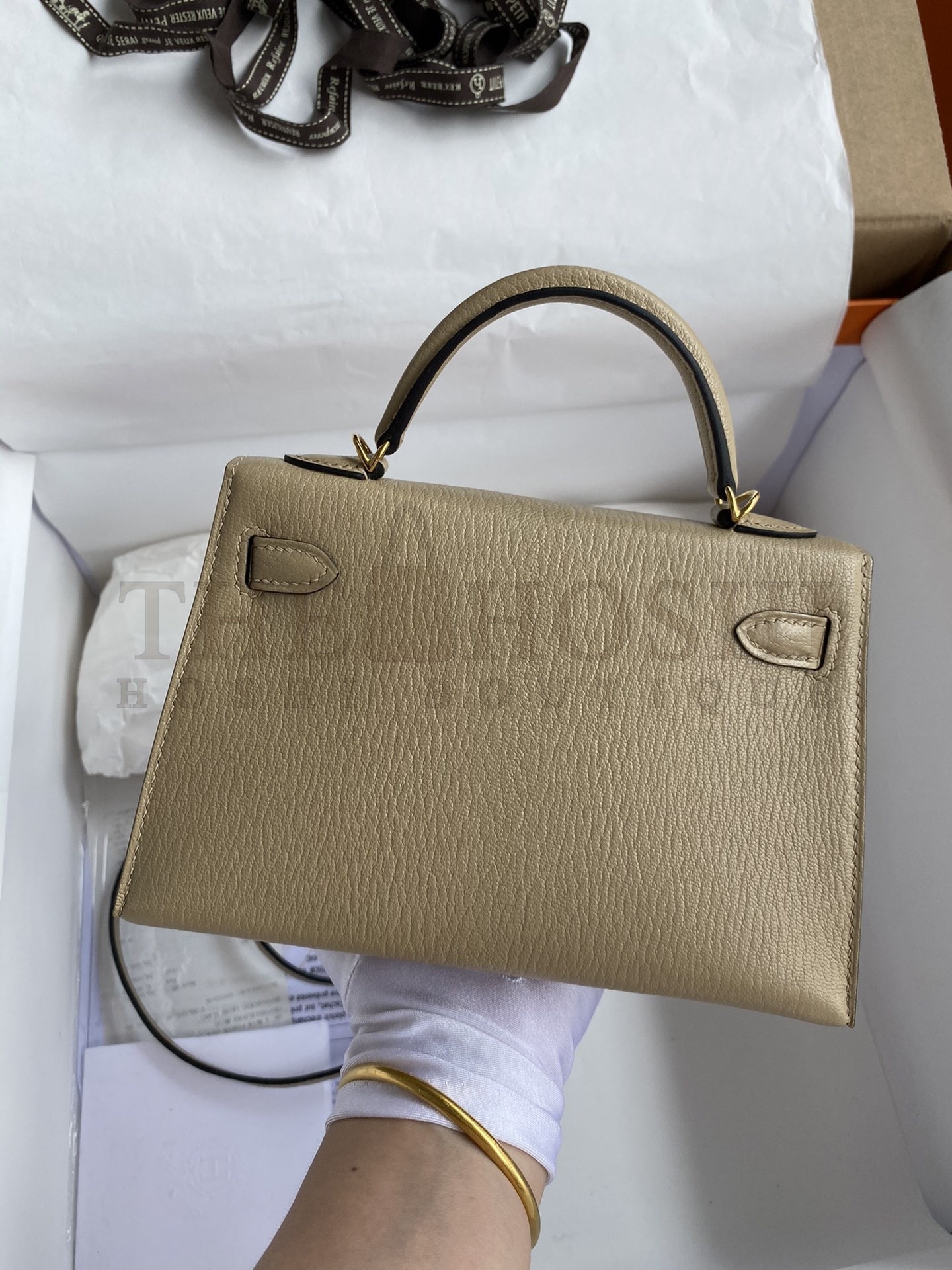 H**me5 Kelly Mini II Sellier Handmade Bag In Trench Chevre Mysore Leather Master Quality