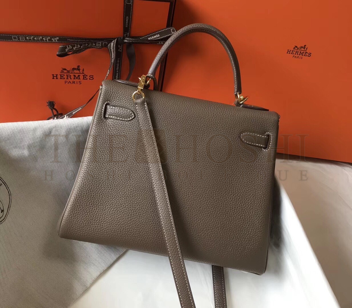 H**me5 Taupe Clemence Kelly 28cm Bag Master Quality