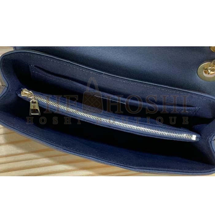 L0vis Vvtt0n LV Women New Wave Chain Bag MM Handbag Black Smooth Cowhide Master Quality