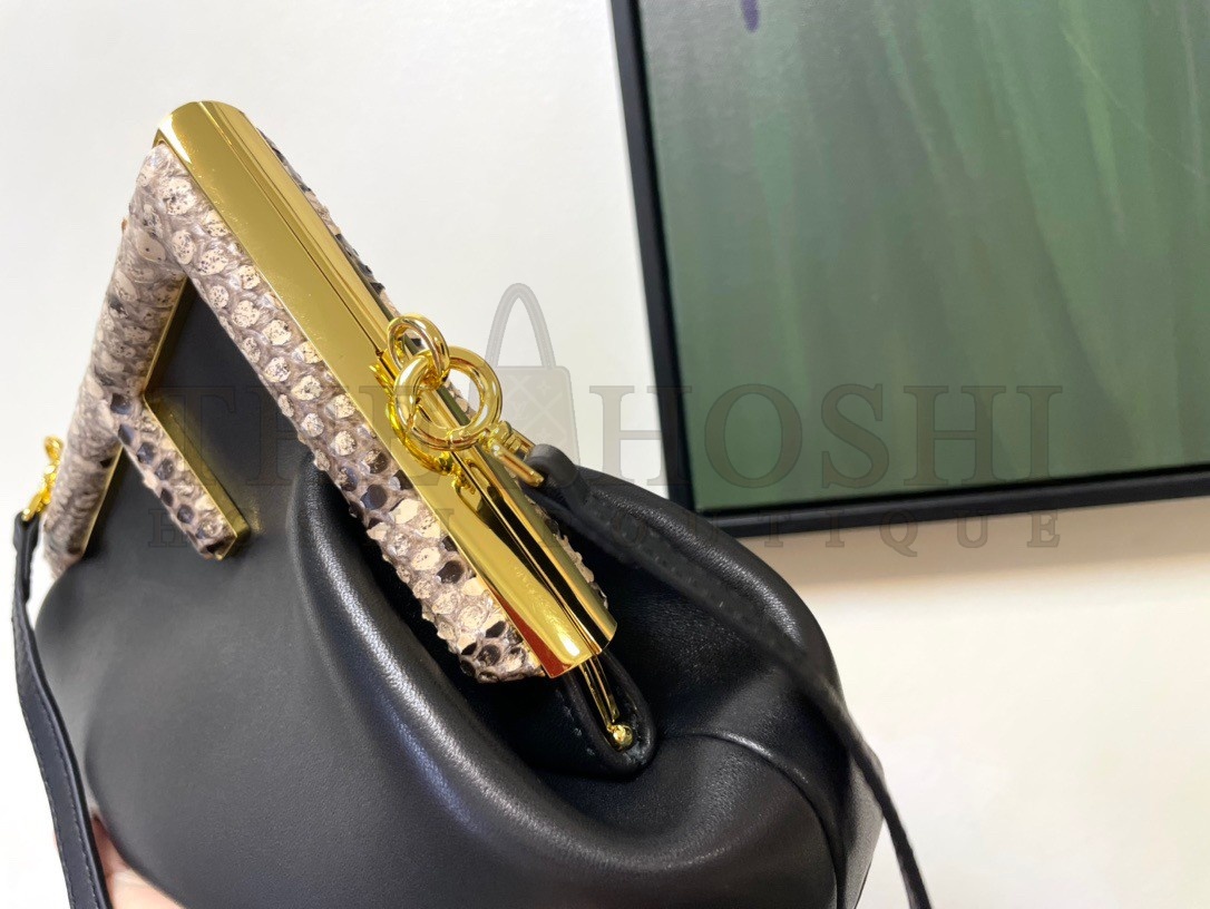 F**di First Small Bag In Black Nappa Leather with Python F Master Quality