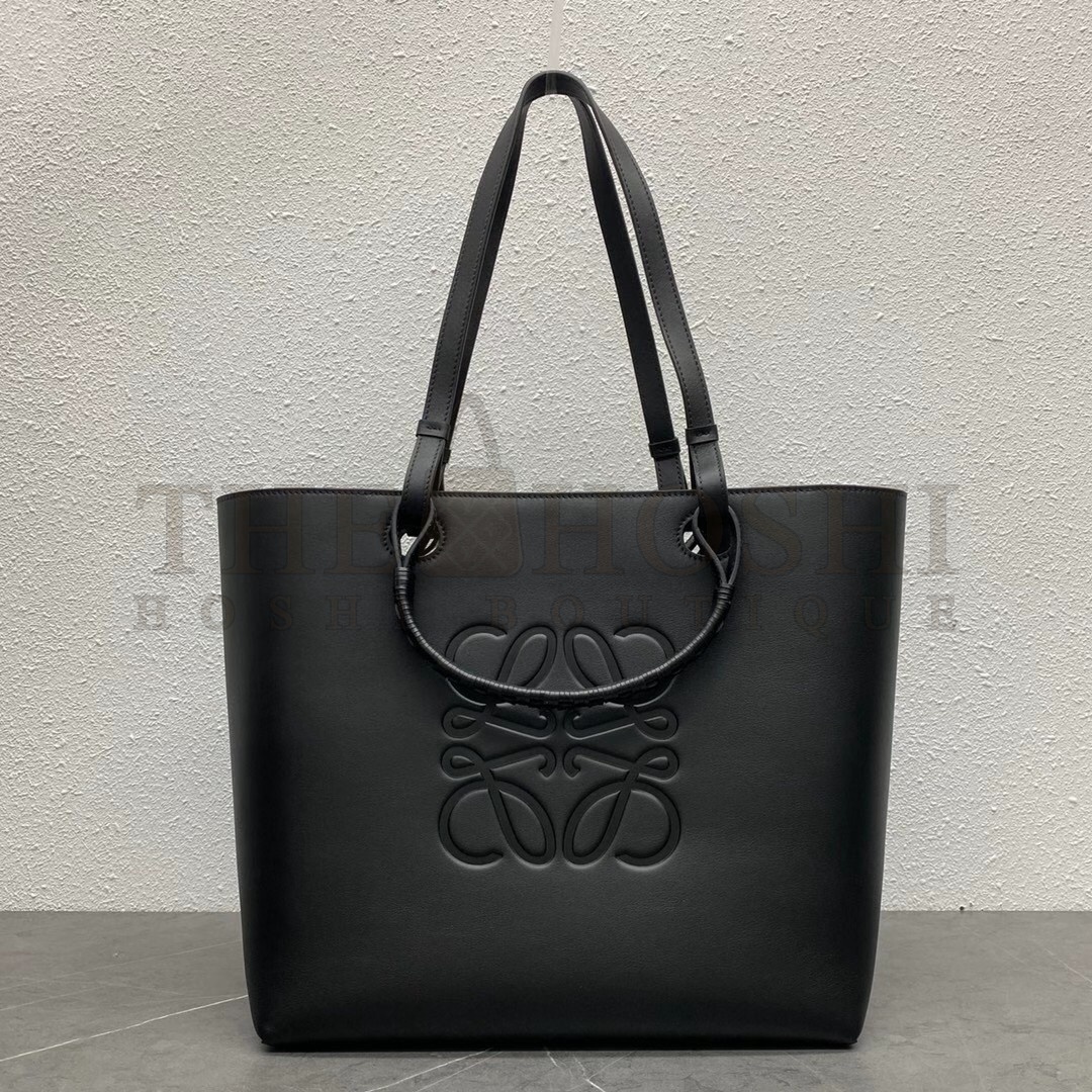 L0ew* Anagram Medium Tote Bag In Black Calfskin Master Quality