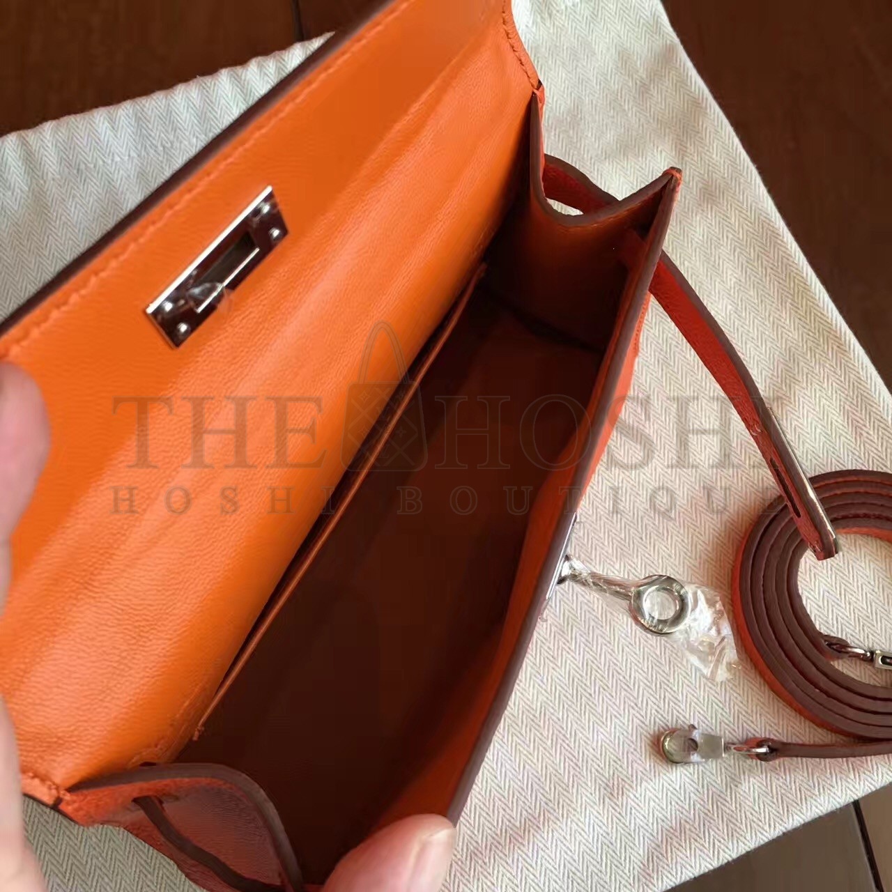 H**me5 Orange Epsom Kelly Mini II Handmade Bag Master Quality