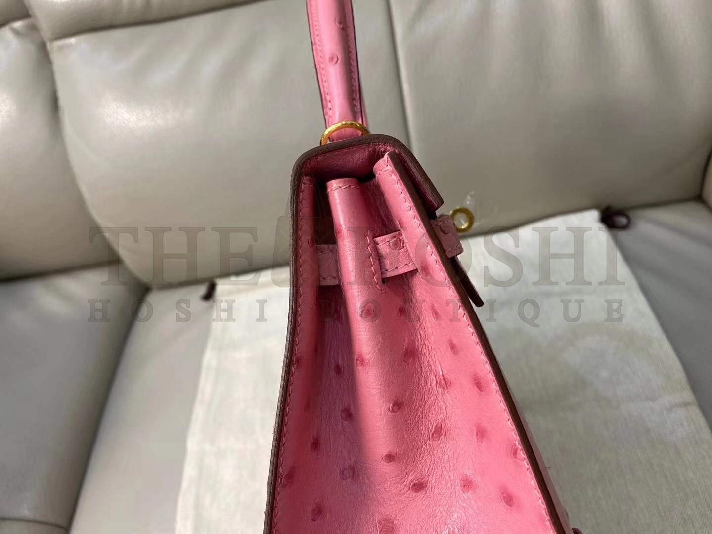 H**me5 Terre Cutie Ostrich Kelly 25cm Handmade Bag Master Quality