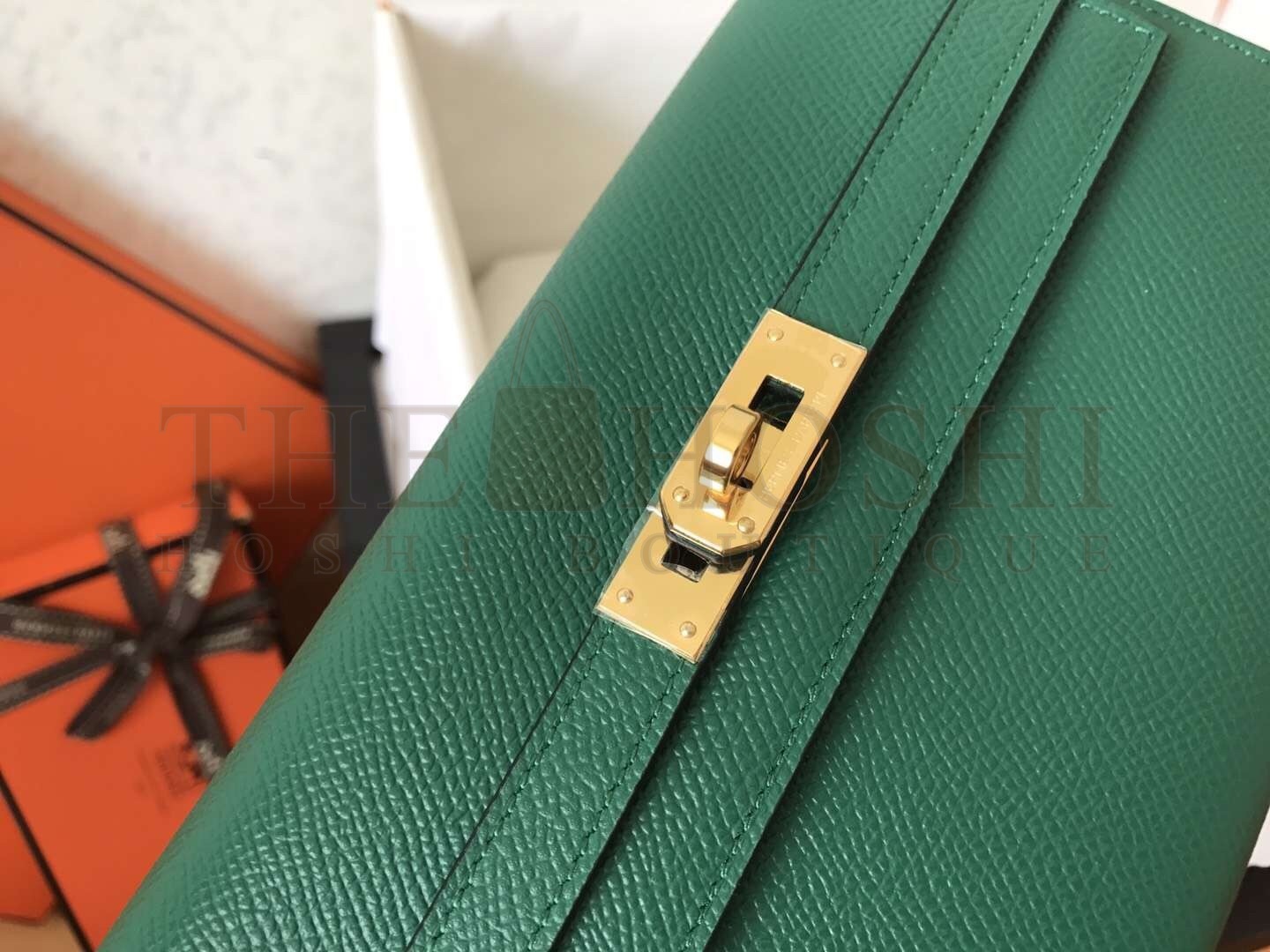 H**me5 Kelly Classic Long Wallet In Malachite Epsom Leather Master Quality