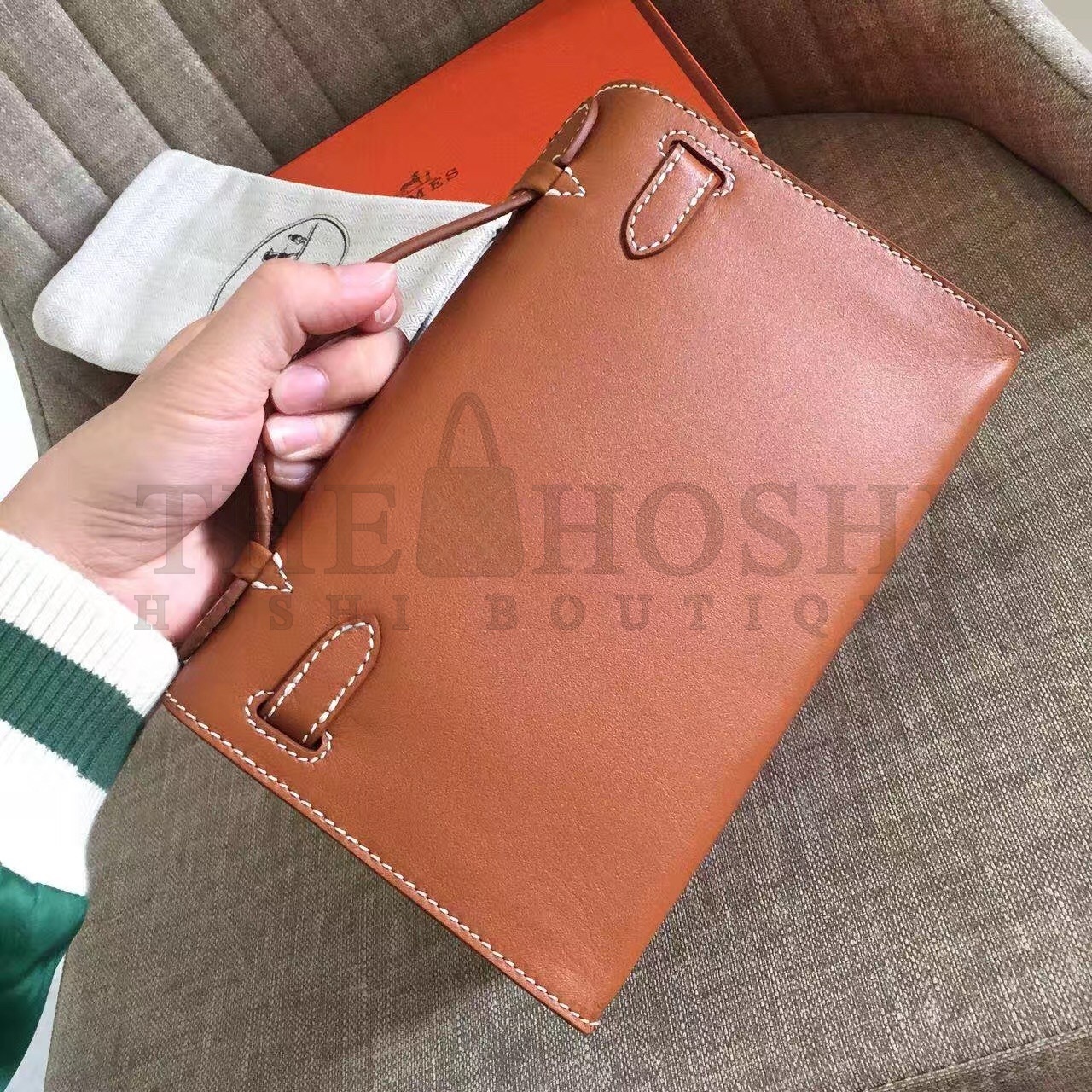 H**me5 Gold Kelly Pochette Swift Handmade Bag Master Quality