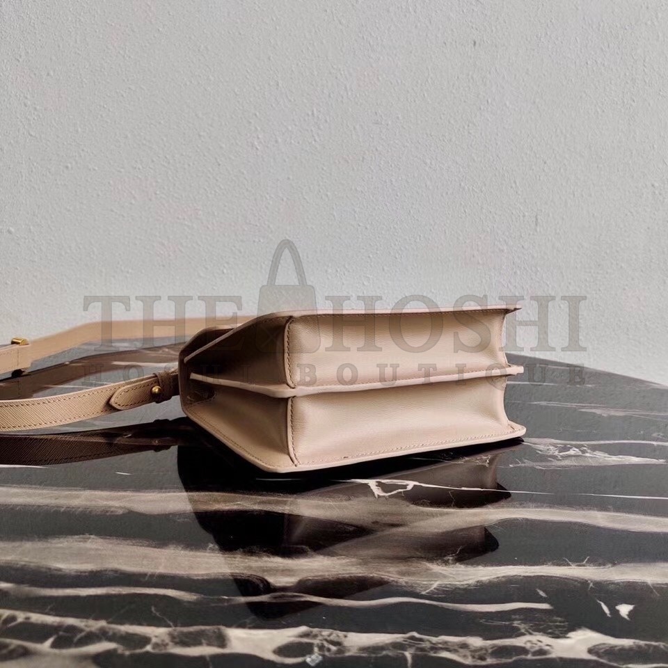 Pra*a Symbole Shoulder Bag In Beige Saffiano Leather Master Quality