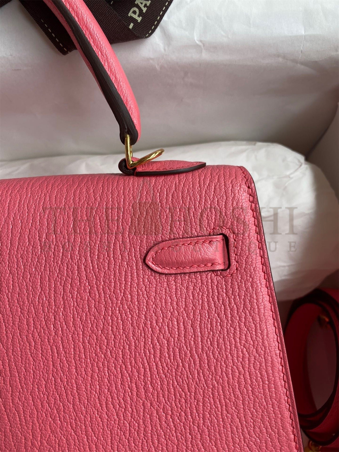 H**me5 Kelly Sellier 25 Handmade Bag In Rose Lipstick Mysore Goatskin Master Quality