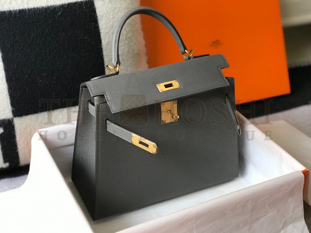 H**me5 Kelly 28cm Sellier Bag in Ardoise Epsom Calfskin GHW Master Quality