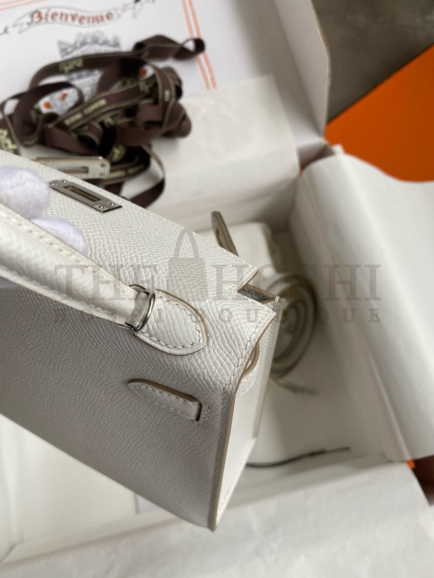 H**me5 Kelly Mini II Sellier Handmade Bag In Gris Pale Epsom Calfskin Master Quality