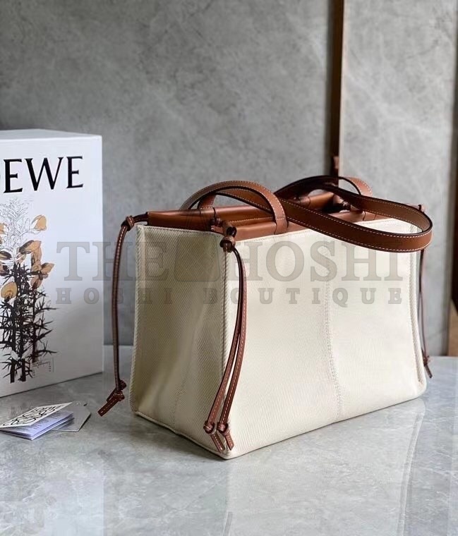 L0ew* Medium Cushion Tote In Canvas and Calfskin Master Quality