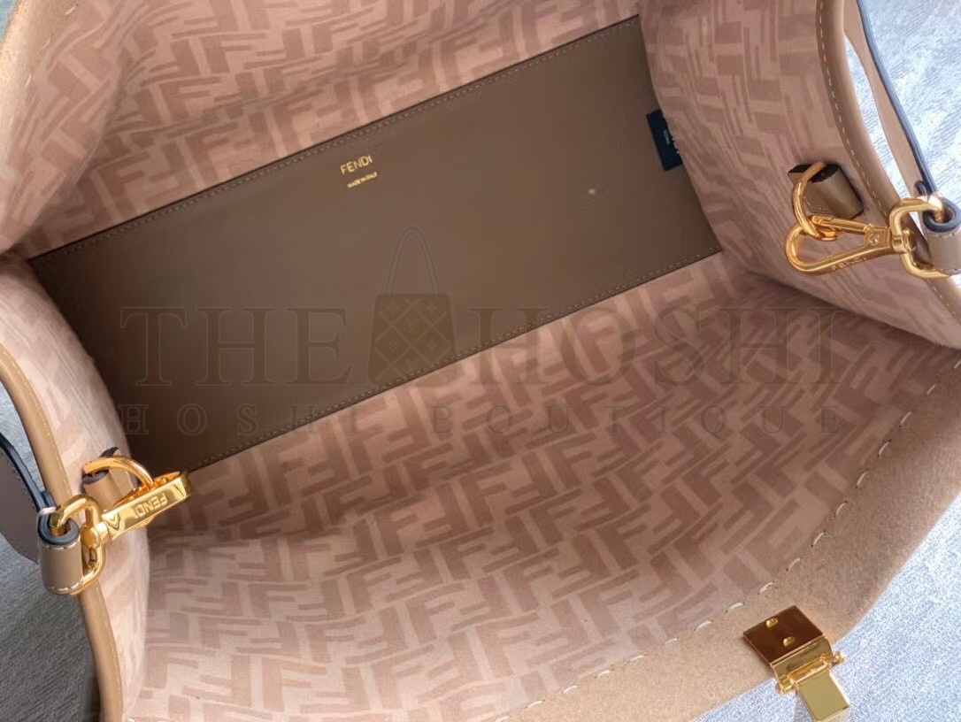 F**di Sunshine Medium Tote Bag In Brown Flannel Master Quality