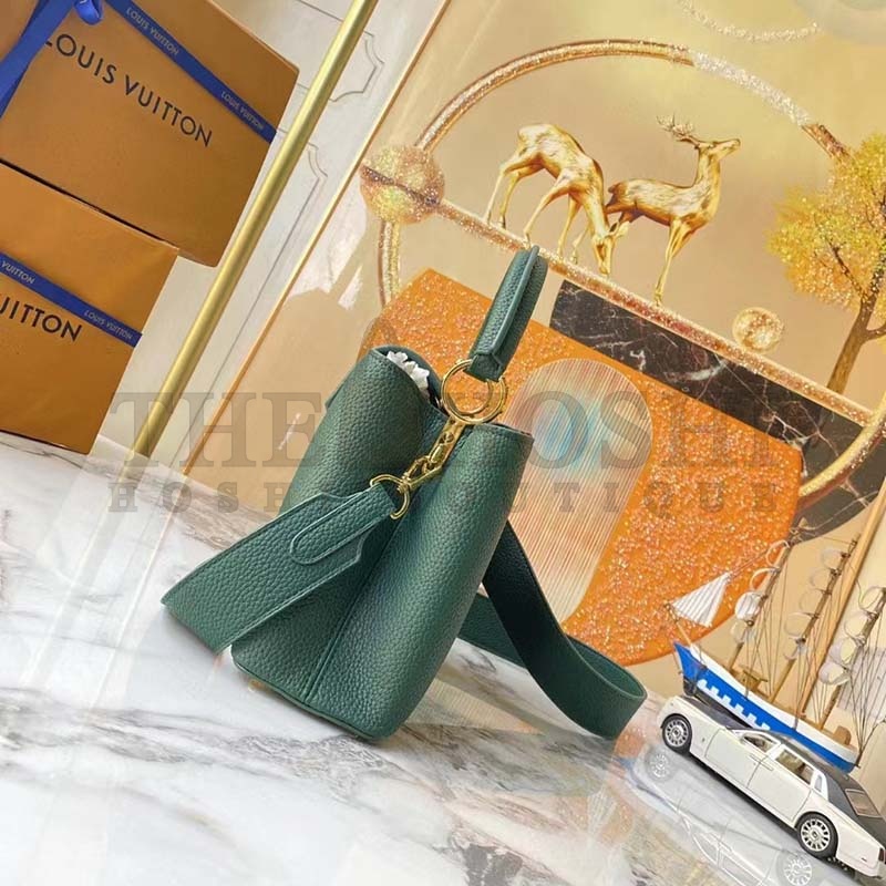 L0vis Vvtt0n LV Women Capucines Mini Handbag Vert D’eau Green Taurillon Leather Master Quality