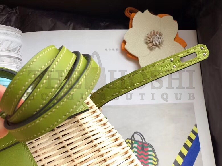 H**me5 Green Picnic Kelly Mini 20cm Wicker Bag Master Quality